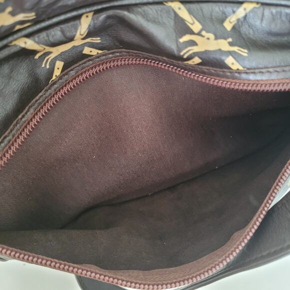 Longchamp Paris Signature Geniue Leather Brown Zip Shoulder Bag Purse Medium - Picture 7 of 13